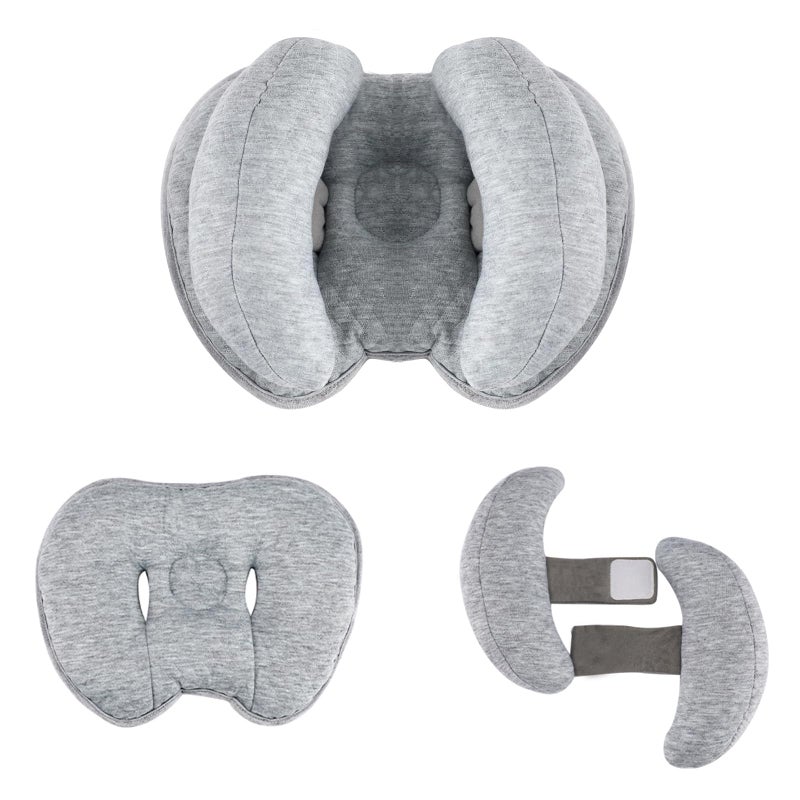 Blublu Park 2 in 1 Baby Support Pillow, Adjustable Banana Shape Baby Neck Head Travel Pillow Stroller Insert Cushion for Kids, Toddler, Gray - Image 1