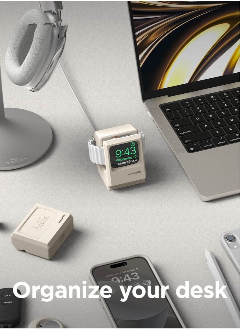 Elago - W3 Stand for Apple Watch Charger Stand Compatible with Apple Watch Ultra 49mm, Series 8/7 (45mm), Series 6/SE/5/4 (44mm) - Classic White - Image 1