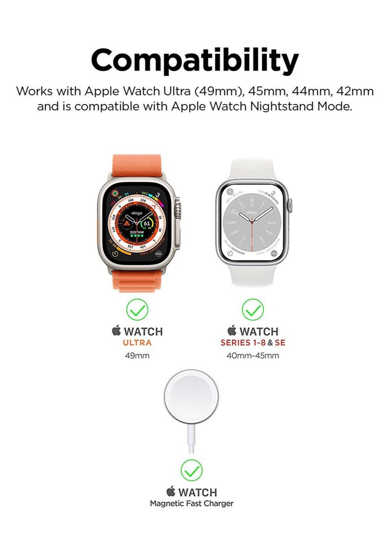 Elago - W3 Stand for Apple Watch Charger Stand Compatible with Apple Watch Ultra 49mm, Series 8/7 (45mm), Series 6/SE/5/4 (44mm) - Classic White - Image 1