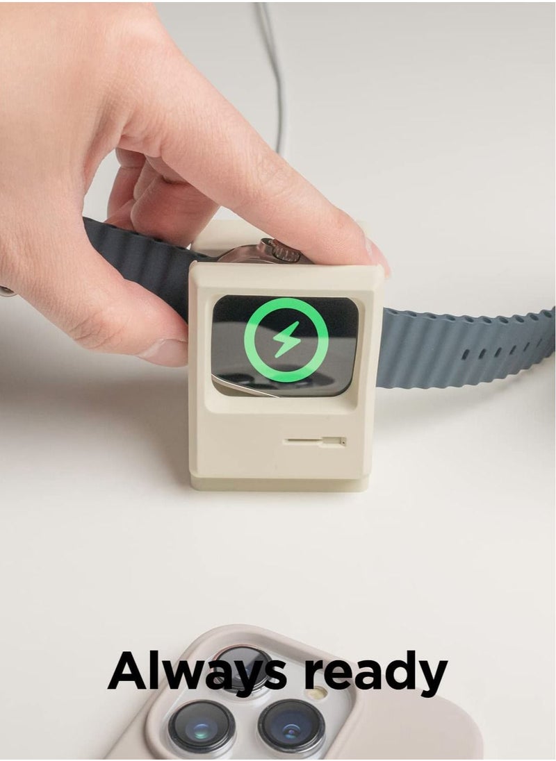 Elago - W3 Stand for Apple Watch Charger Stand Compatible with Apple Watch Ultra 49mm, Series 8/7 (45mm), Series 6/SE/5/4 (44mm) - Classic White - Image 1