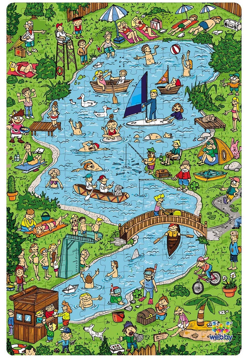 Webby Town Lake Illustration Jigsaw Puzzle, 252 Pieces - Kids, Multicolor - Image 3