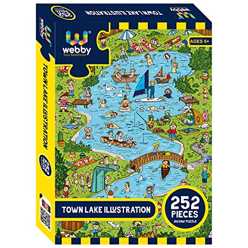 Webby Town Lake Illustration Jigsaw Puzzle, 252 Pieces - Kids, Multicolor - Image 2