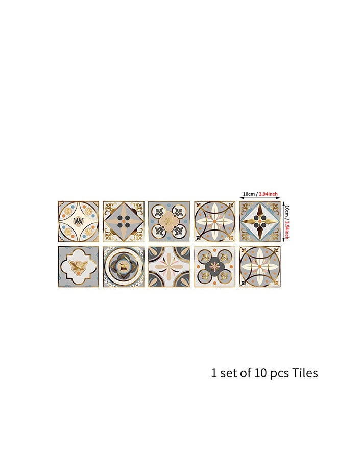 Generic 10Pcs PeelStick Vinyl Wall Tile Transfers Sticker, 10x10CM Self Adhesive PVC Backsplash Tile Decals for Bathroom Kitchen Decor  - Image 5