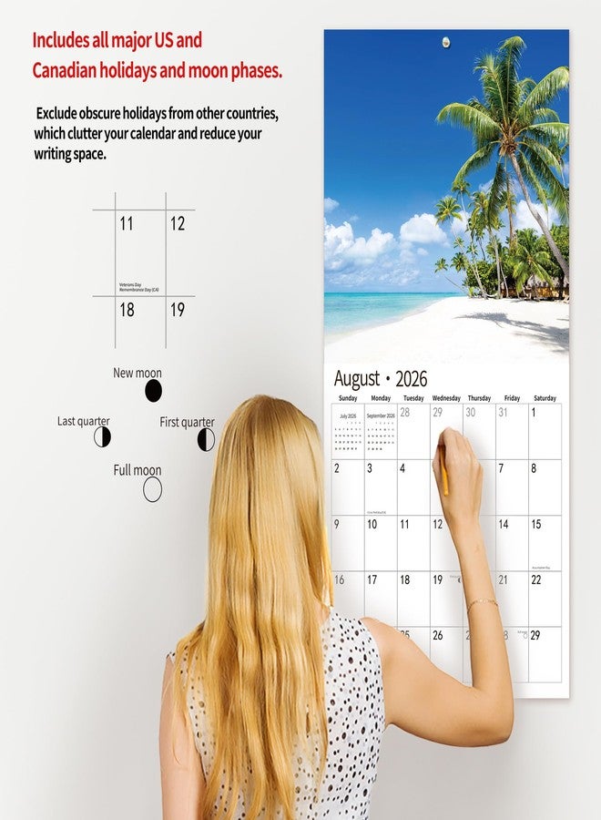 windrio 2026 Wall Calendar,Calendar 2026, November 2025 - December 2026, Wall Calendar Whispers of the Waves, 12" x 24" Opened,Full Page Months Thick & Sturdy Paper for Gift Perfect Calendar Organizing - Image 5