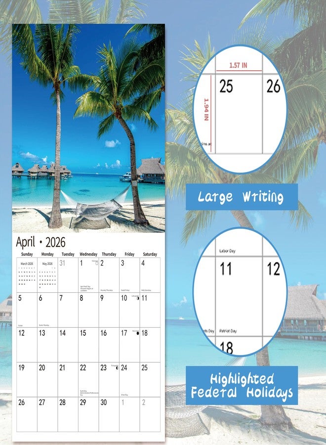 windrio 2026 Wall Calendar,Calendar 2026, November 2025 - December 2026, Wall Calendar Whispers of the Waves, 12" x 24" Opened,Full Page Months Thick & Sturdy Paper for Gift Perfect Calendar Organizing - Image 4