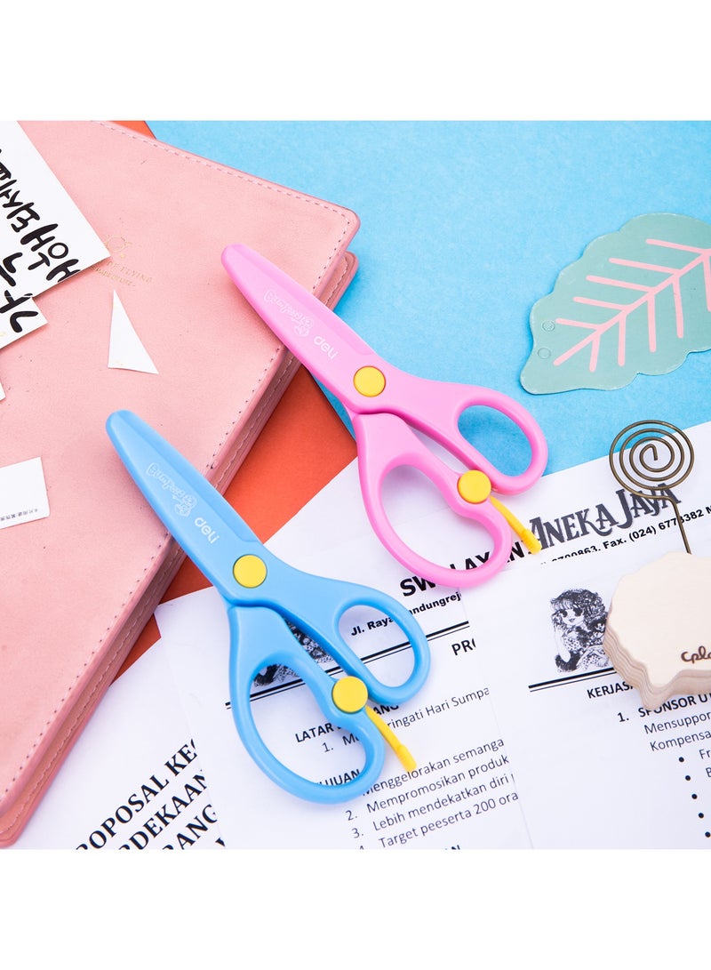 Deli مقص دلي ED60402 المدرسي 130 مم بألوان متنوعة - مثالي للاستخدام في فصول الأطفال، قطعة واحدة. - Image 4