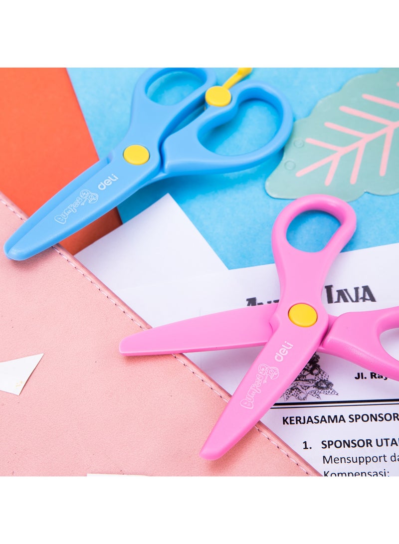 Deli مقص دلي ED60402 المدرسي 130 مم بألوان متنوعة - مثالي للاستخدام في فصول الأطفال، قطعة واحدة. - Image 3