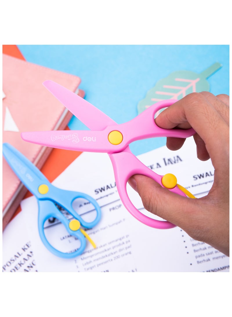 Deli مقص دلي ED60402 المدرسي 130 مم بألوان متنوعة - مثالي للاستخدام في فصول الأطفال، قطعة واحدة. - Image 2