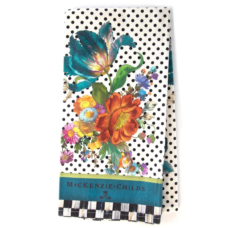 mackenzie childs MACKENZIE-CHILDS Cotton Dish Towel, Cute Decorative Kitchen Dish Towel for Cleaning and Home Decor, Set of 1, Flower Market - Image 1