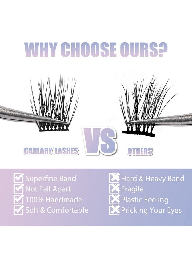 مجموعات رموش كارلاري، وصلات رموش اصطناعية، 40 مجموعة صغيرة من الرموش الفردية الملتصقة بالغراء، مظهر طبيعي صناعي ناعم قابل لإعادة الاستخدام، عبوة رموش مجعدة على شكل حرف C (حجم - 14 مم) - Image 1