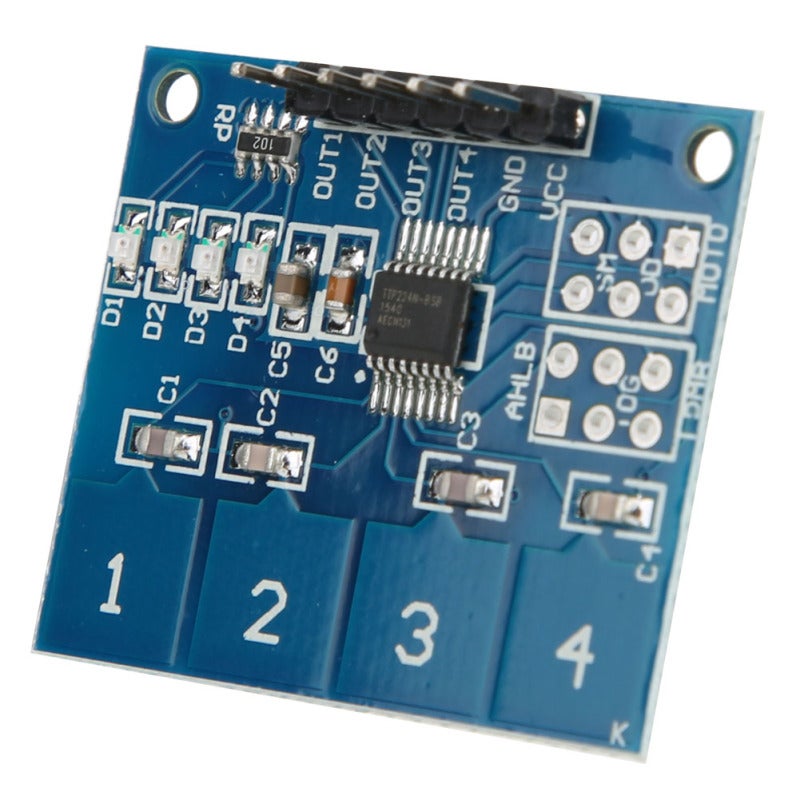 4-Channel Digital Touch Sensor Module TTP224 Capacitive 4-Button Touch Induction IC - 2.4V-5.5V Working Voltage Compact Structure for DIY Electronics Projects - Image 4