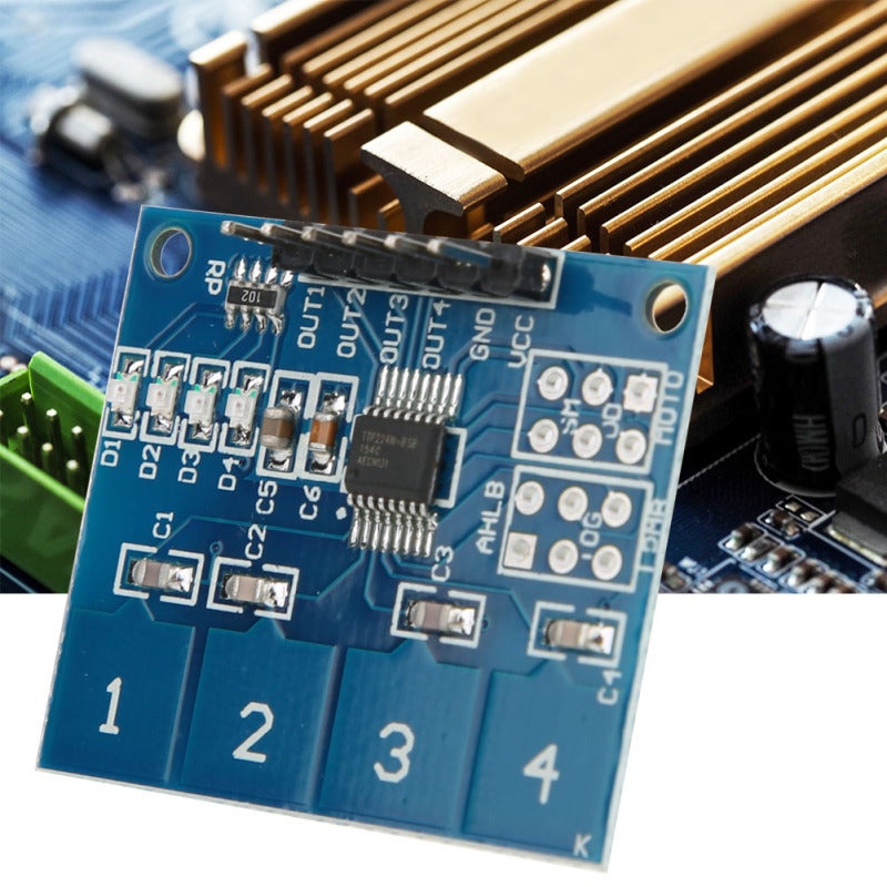 4-Channel Digital Touch Sensor Module TTP224 Capacitive 4-Button Touch Induction IC - 2.4V-5.5V Working Voltage Compact Structure for DIY Electronics Projects - Image 3