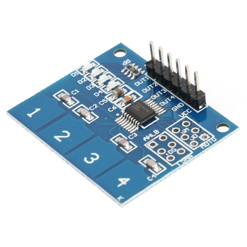 4-Channel Digital Touch Sensor Module TTP224 Capacitive 4-Button Touch Induction IC - 2.4V-5.5V Working Voltage Compact Structure for DIY Electronics Projects - Image 2