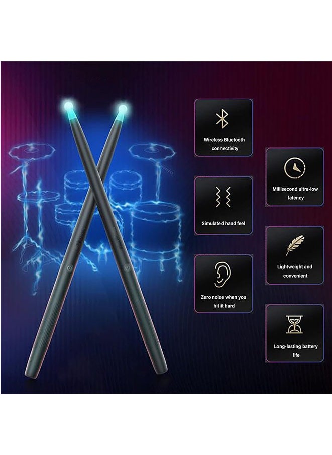 Generic - Virtual Drum Kit with Light Air Electronic Drum Set Air Drum Sticks Kit Portable Drum Kit for Kids Adult Beginner - Image 1