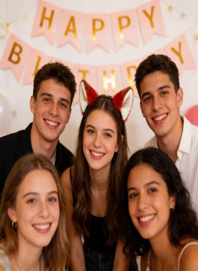 AHPAHP عصابات رأس على شكل حيوانات من أفلام الرسوم المتحركة AHPAHP، عصابة رأس على شكل آذان ثعلب لطيفة، إكسسوارات أزياء حفلات الهالوين والكريسماس التنكرية - Image 4