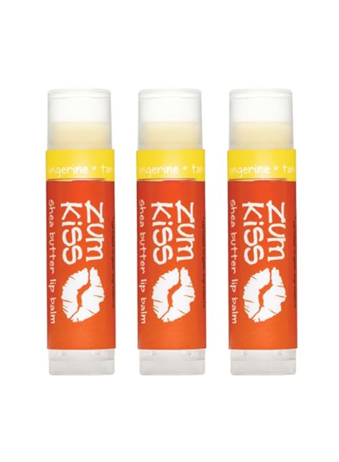 ZUM Indigo Wild Zum Kiss Stick Natural Lip Balm with Organic Beeswax Sunflower Oil Vitamin E Flavored Hydrating Lip Moisturizer Tangerine 3 Pack - Image 1