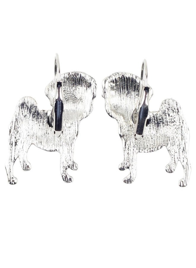 NEWEI Enamel Cute Pug Dog Earrings French Clip On Dangle for Women Gift (Brown) - Image 5