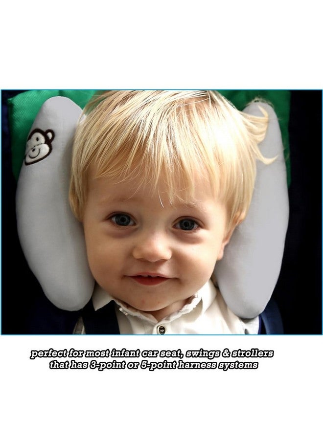 StoHua Baby Travel Pillow, Adjustable Head Neck Pillow for Infant Car Seat, Stroller Headrest Pillow for Infants, Banana Travel Headrest Pillow, Comfortble Toddler Neck Pillows for Pushchair, Gray - Image 5
