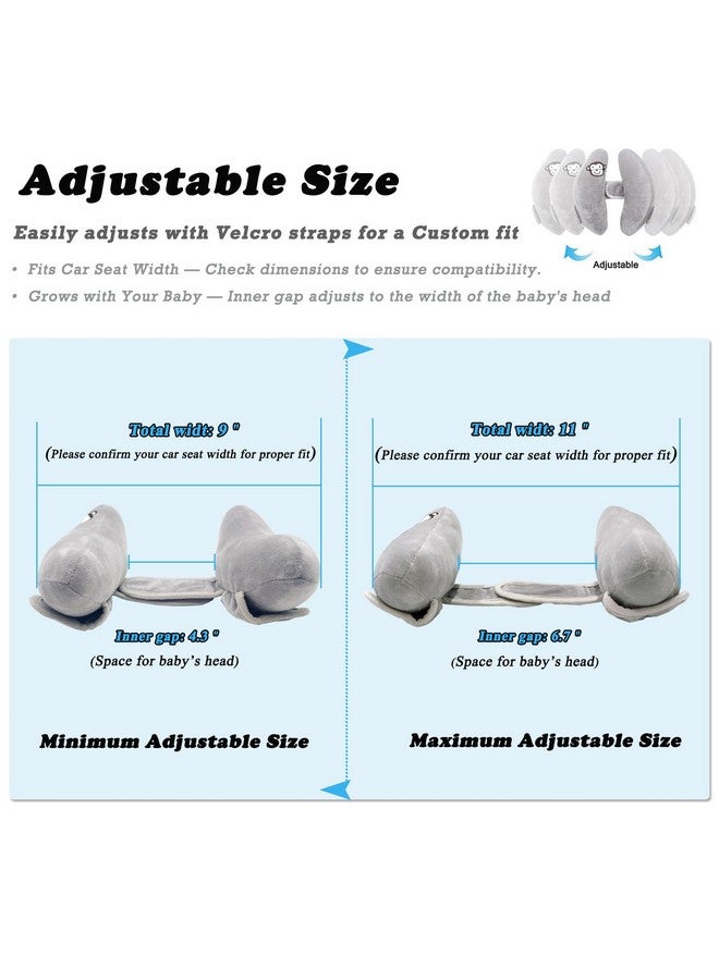 StoHua Baby Travel Pillow, Adjustable Head Neck Pillow for Infant Car Seat, Stroller Headrest Pillow for Infants, Banana Travel Headrest Pillow, Comfortble Toddler Neck Pillows for Pushchair, Gray - Image 2