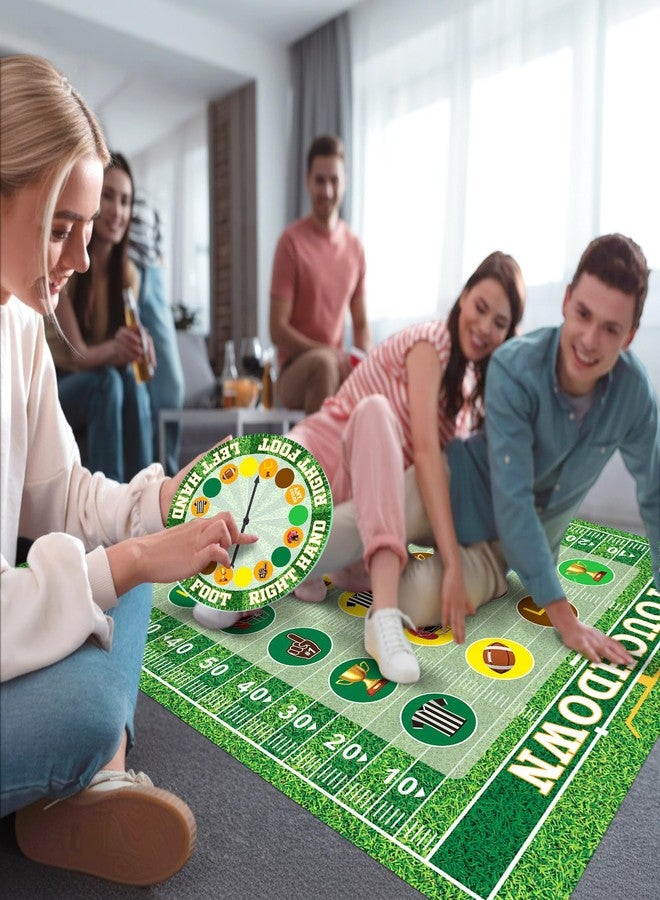 Capoda 2 Pcs Football Party Game Football Twist Pose Mat with Spinner Sport Poses Floor Mat Spinner for Sport Game Day Tailgate Party Family Classroom School Activity - Image 4