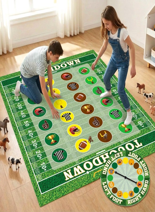 Capoda 2 Pcs Football Party Game Football Twist Pose Mat with Spinner Sport Poses Floor Mat Spinner for Sport Game Day Tailgate Party Family Classroom School Activity - Image 5