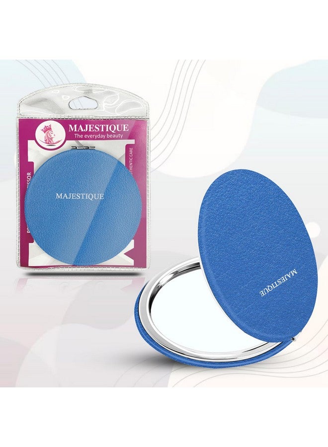 MAJESTIQUE Professional Pocket Makeup Mirror | 1X/2X Magnifying Foldable Mirror | Compact Size Makeup Mirror, Portable Mirror for Handbag, Purse, Pocket Round 1 Pcs - (Colour May Vary) - Image 1