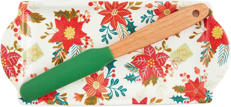 Mud Pie Christmas Everything Dish Poinsettia 9 x 4