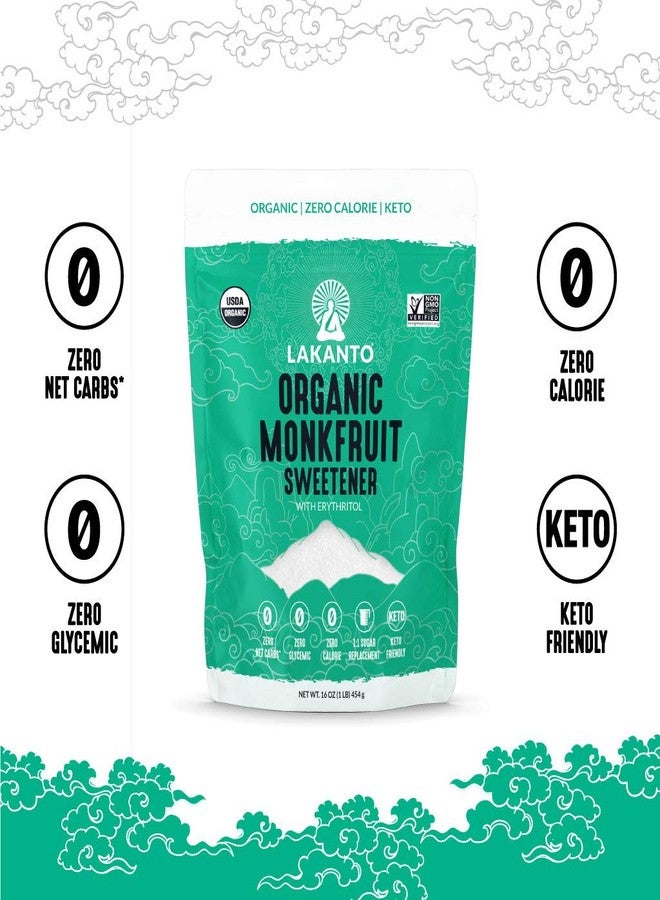 Lakanto Organic Classic Monk Fruit Sweetener with Erythritol - White Sugar Substitute, Zero Calorie, Keto Diet Friendly, Zero Net Carbs, Baking, Sugar Replacement (Organic Classic White - 1 lb) - Image 4