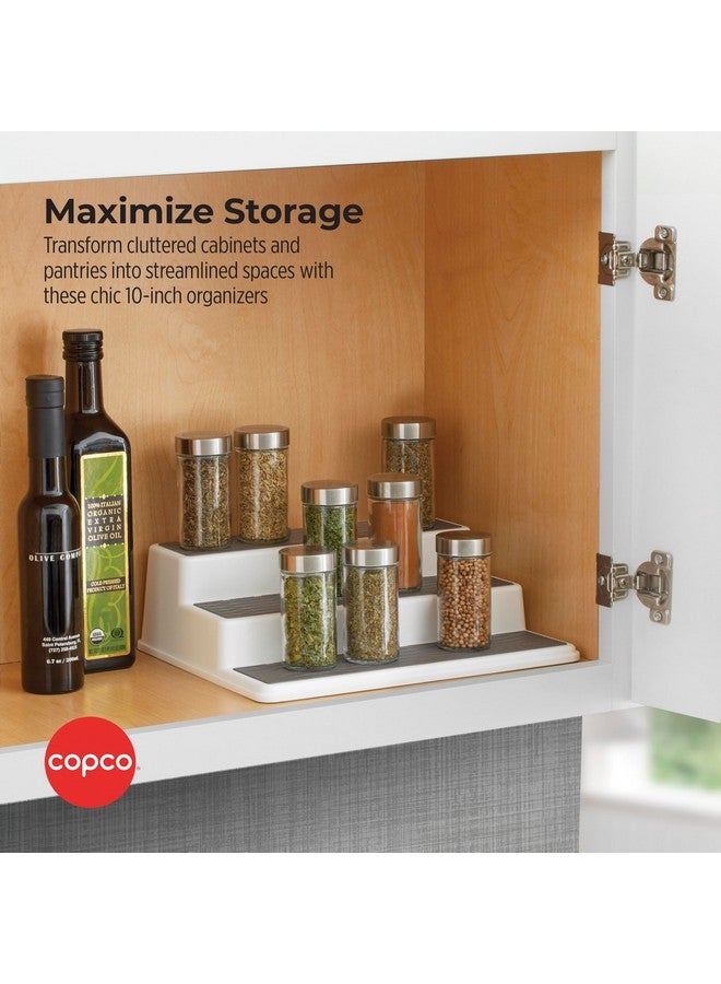 Copco منظم توابل كوبكو رمادي 2 غير قابل للانزلاق 3 طبقات لخزانة المؤن، عبوة 2، 10 بوصة - Image 2