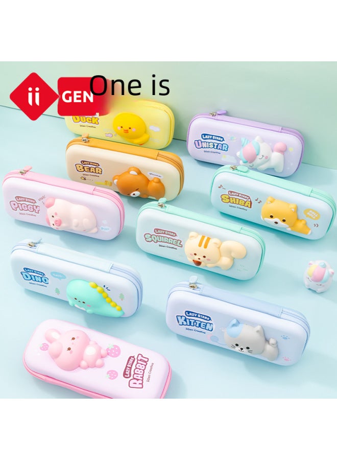 One Is Iigen Yizheng Stationery Decompression Pencil Case Cute Cartoon Animal Shape Pencil Case Creative Student Stationery Pencil Case - Image 2