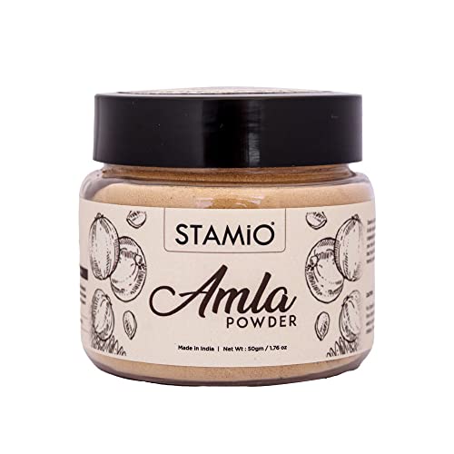 STAMIO Amla Powder 50 gm for Hair Pack, Mask, Scalp Health, Nourihment, Anti-Dandruff | Natural Indian gooseberry/Amalaki/Phyllanthus emblica | In Jar 1.76 oz - Image 1