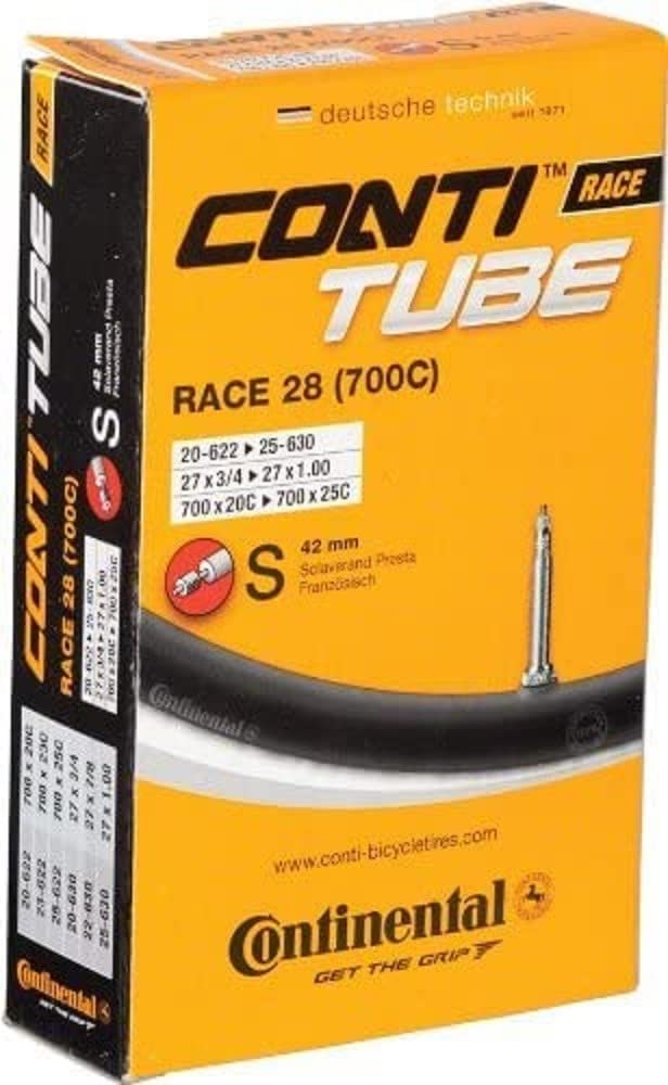 CONTINENTAL Continental 42mm Presta Valve Tube, Black, 700 x 20-25c - Image 1