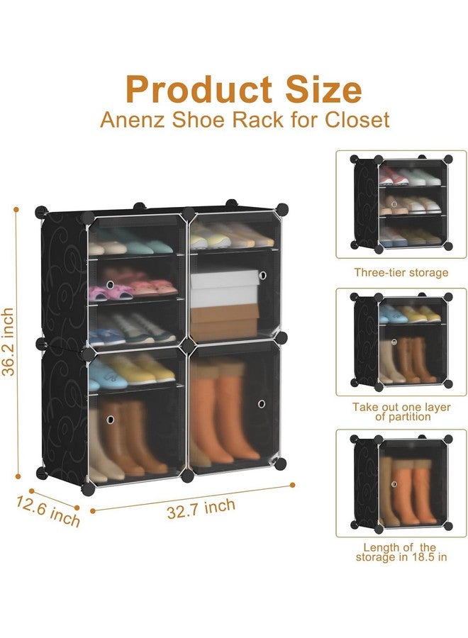 KEEKOS shoe rack plastic,Portable with Dustproof Door, Multi-Purpose Plastic for Home Foldable Portable Shelves Chappal, Slipper, Heels, Boots,Stand (Light Black, 12-Shelf-4-Door) - Image 2