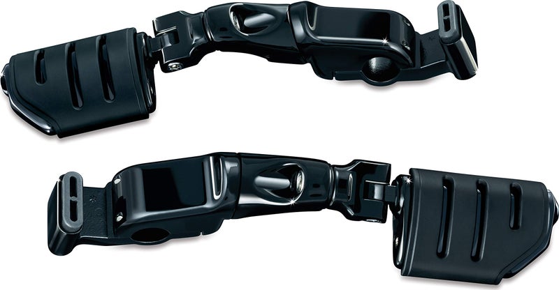 Kuryakyn 3995 Motorcycle Foot Controls: Ergo II Cruise Mounts with Trident Dually ISO Pegs and Mini Arms for Honda Gold Wing, Valkyrie Motorcycles, Gloss Black, 1 Pair - Image 2