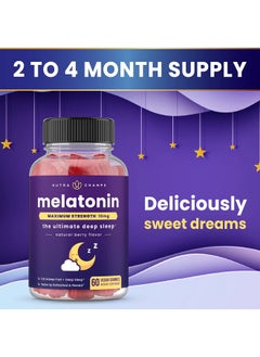 (2-Pack) Melatonin Gummies for Adults | Extra Strength Sleep Aid Vitamins | 5mg or 10mg Dose | Vegan Natural Strawberry Flavor Supplement for Better Sleep | Healthy Sleep Cycles | 120 Gummies - pzsku/ZBEDAAD469A0E5C37E6FFZ/45/_/1739882907/689e172f-ccc1-4b04-ba0c-105e9056cbfc