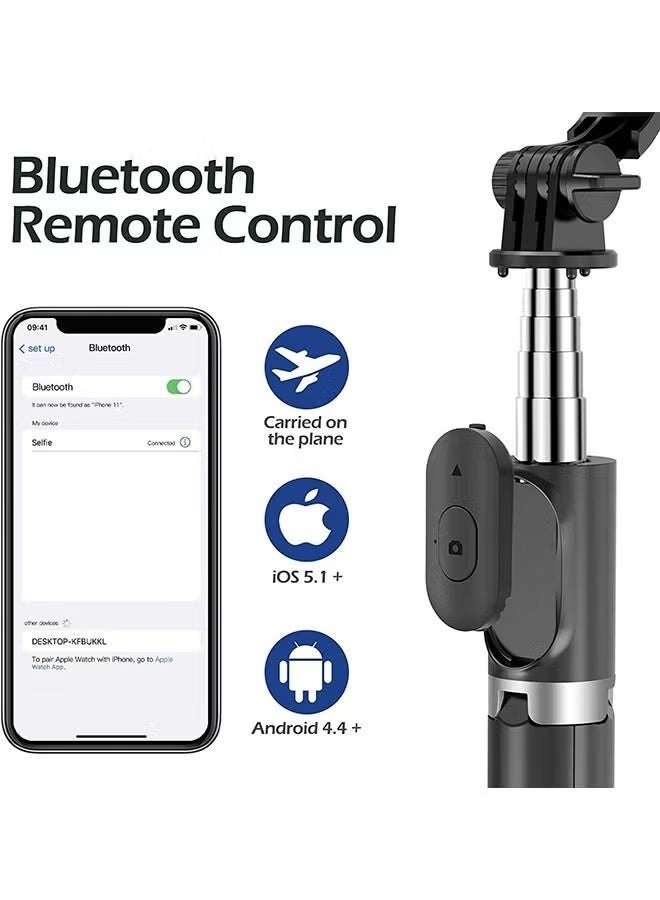 Arabest Selfie Stick with Wireless Bluetooth Remote, Portable Selfie Stick Tripod with Light, Compatible with iPhone 14/13 Pro/12/11 Pro/Max/XS/XR/X/8/7 and Android Smartphones - Image 3