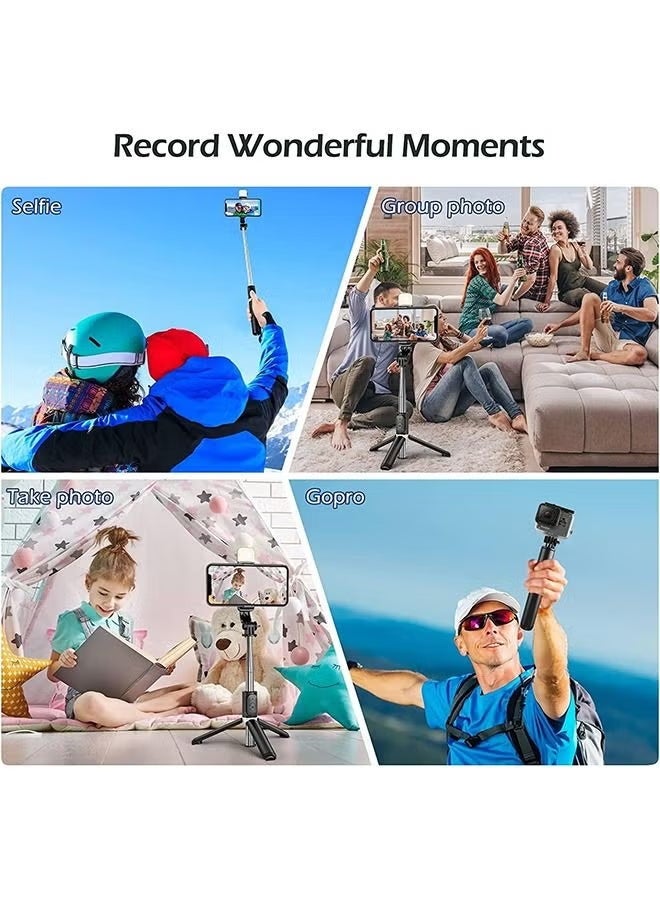 Arabest Selfie Stick with Wireless Bluetooth Remote, Portable Selfie Stick Tripod with Light, Compatible with iPhone 14/13 Pro/12/11 Pro/Max/XS/XR/X/8/7 and Android Smartphones - Image 5