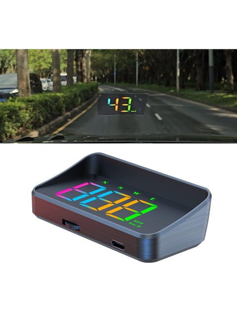 شاشة عرض معلوماتية على الزجاج الأمامي (HUD)، لجميع موديلات السيارات، عداد سرعة GPS، إعدادات إنذار متعددة الأجزاء، استشعار تلقائي للضوء، جهاز عرض عداد سرعة على الزجاج الأمامي
