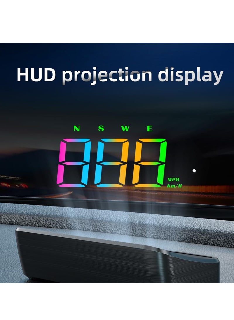 شاشة عرض معلوماتية على الزجاج الأمامي (HUD)، لجميع موديلات السيارات، عداد سرعة GPS، إعدادات إنذار متعددة الأجزاء، استشعار تلقائي للضوء، جهاز عرض عداد سرعة على الزجاج الأمامي