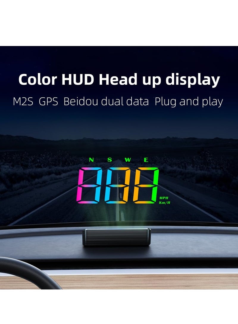 شاشة عرض معلوماتية على الزجاج الأمامي (HUD)، لجميع موديلات السيارات، عداد سرعة GPS، إعدادات إنذار متعددة الأجزاء، استشعار تلقائي للضوء، جهاز عرض عداد سرعة على الزجاج الأمامي