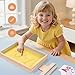 MORITECK Montessori Sand Tray for KidsWriting Play Sand Tray with Lid for Classroom Practice Writing Letters and Numbers Yellow Small - Image 4