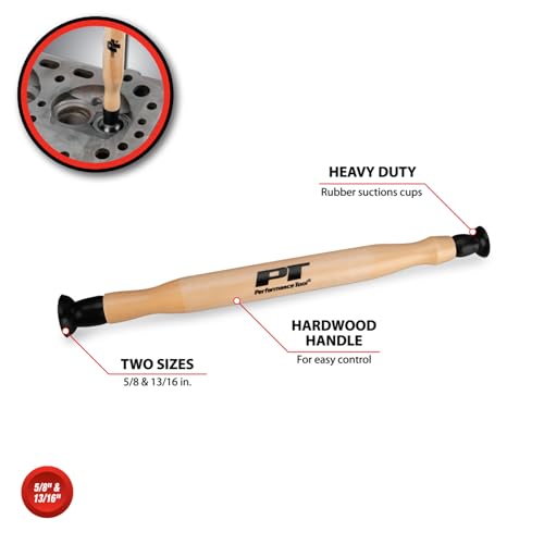 Performance Tool W80570 Valve Lapping Tool with Heavy Duty Rubber Suction Cups and Hardwood Handle - Small Size for 5/8-Inch and 3/16-Inch Valves - Image 2