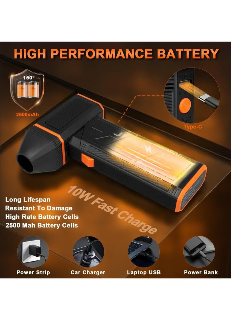 TIGER Super Power Turbo Fan Cordless Air Blower – High-Performance Compressed Air Cleaning Tool for Laptop, Keyboard, PC, Car Interior, and Electronics – Rechargeable Cordless Design for Powerful Dust Removal  - Image 4