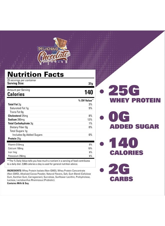 EHP Labs - EHPlabs OxyWhey Whey Protein Isolate Powder - 25g of Whey Isolate Protein Powder, Meal Replacement Shake, Sugar Free Protein Powder - 25 Serves (Delicious Chocolate) - Image 1