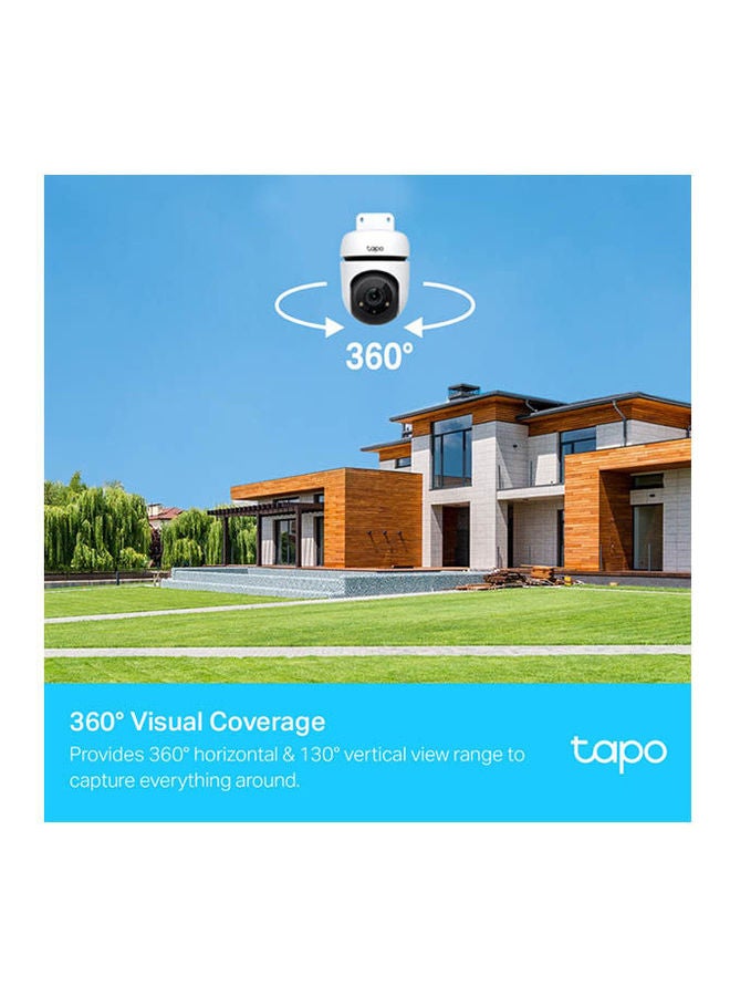 TP-Link Tapo 1080p Full HD Outdoor Pan/Tilt Security Wi-Fi Camera, 360° Motion Detection, IP65 Weatherproof, Night Vision, Cloud &SD Card Storage, Works With Alexa&Google Home (Tapo C500) White - Image 4