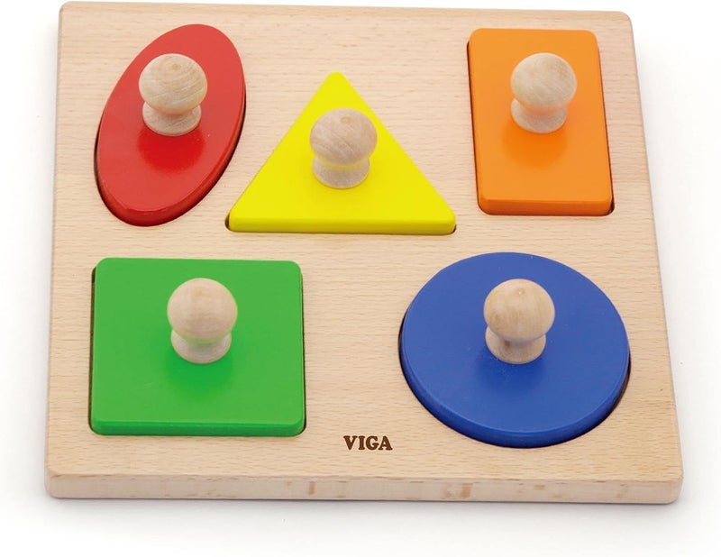 VIGA Early Development Wooden Shapes Puzzle Toy for Toddlers - Image 2