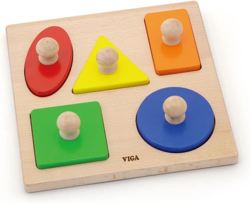 VIGA Early Development Wooden Shapes Puzzle Toy for Toddlers - Image 1