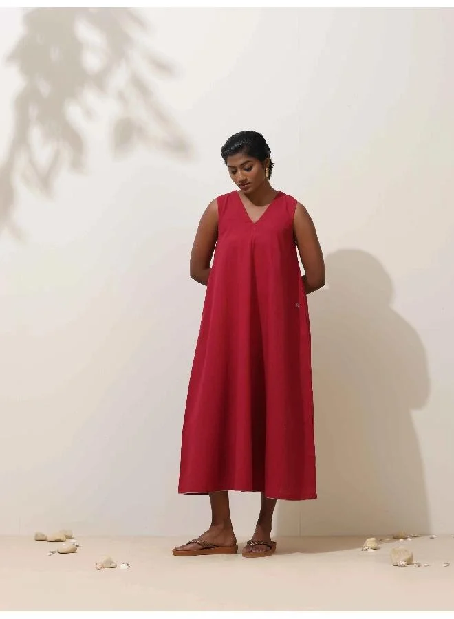 trueBrowns trueBrowns Maroon Cotton Dress