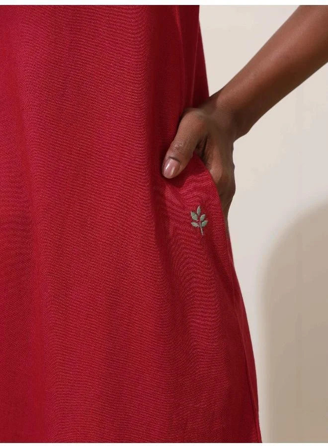 trueBrowns trueBrowns Maroon Cotton Dress
