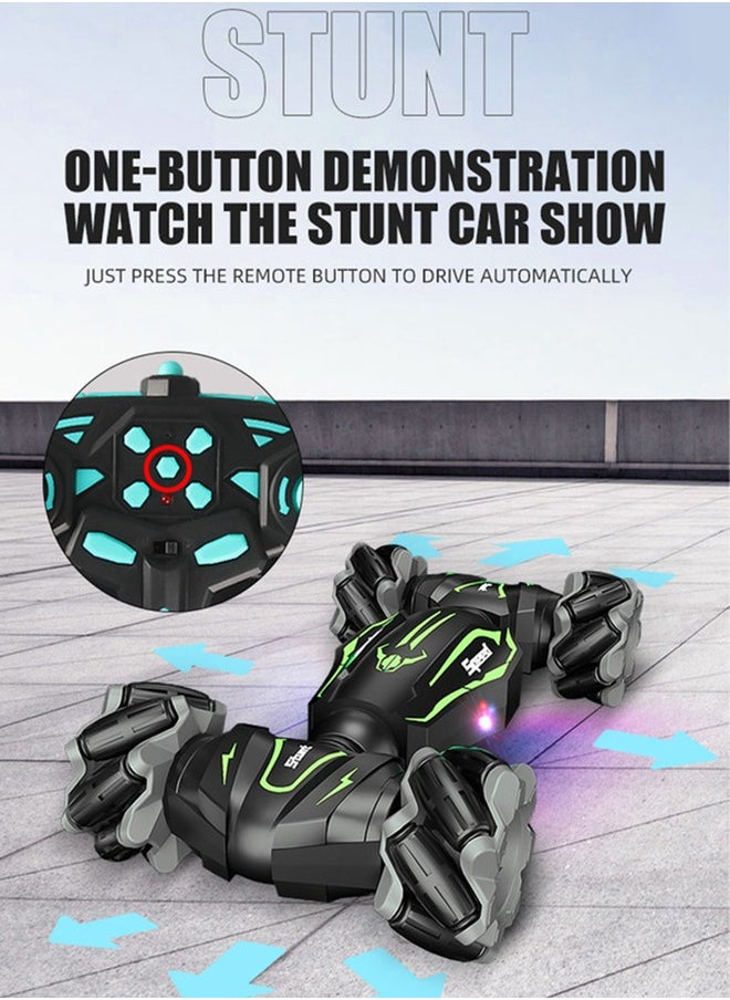 gearbox - Stunt 2.4G Remote Control Car – 1:16 Scale Dual RC, 45° Driving Angle, 360° Rotation, Lights & Music, Indoor & Outdoor Fun, Blue, Perfect Gift for Boys Aged 7+ - Image 1